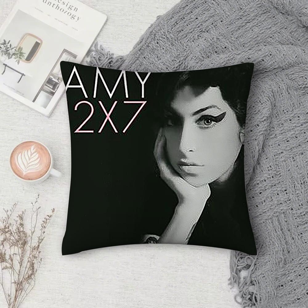 Singer Amy Winehouse Pillow Case Square DoubleSided Printing Sofa Cushion Cover Pillowcase Bedroom Bedside