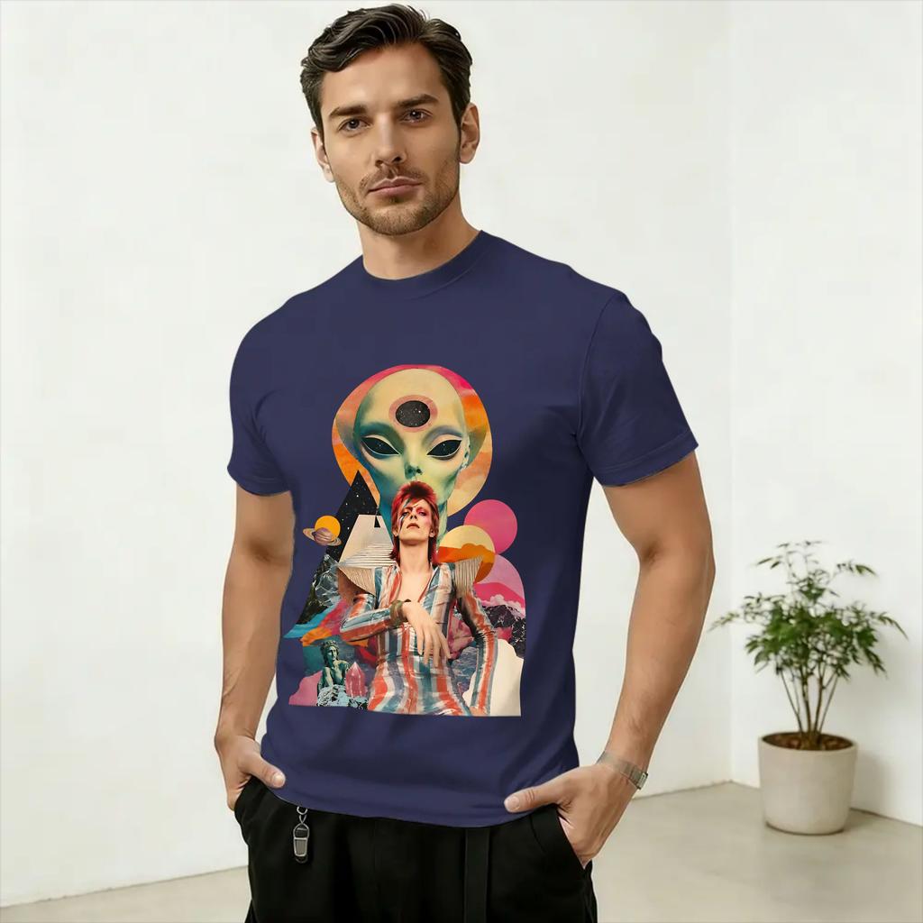 Streetwear TShirt Summer DDavids Bowieee Aliens Cat Phrase Hipster T Shirts Cotton Unisex Y2K Hot Sale Short Sleeve Top Tees