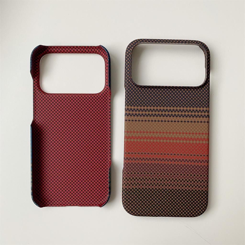 Carbon Fiber Kevlar Texture Leather Protection Phone Case IPhone 17 Air 16 15 14 Plus 13 12 11 Pro Max Protective Hard PC Cover