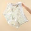 Fenteng Women's High-Waisted Lace Antibacterial Silk Crotch Briefs 4-Pack