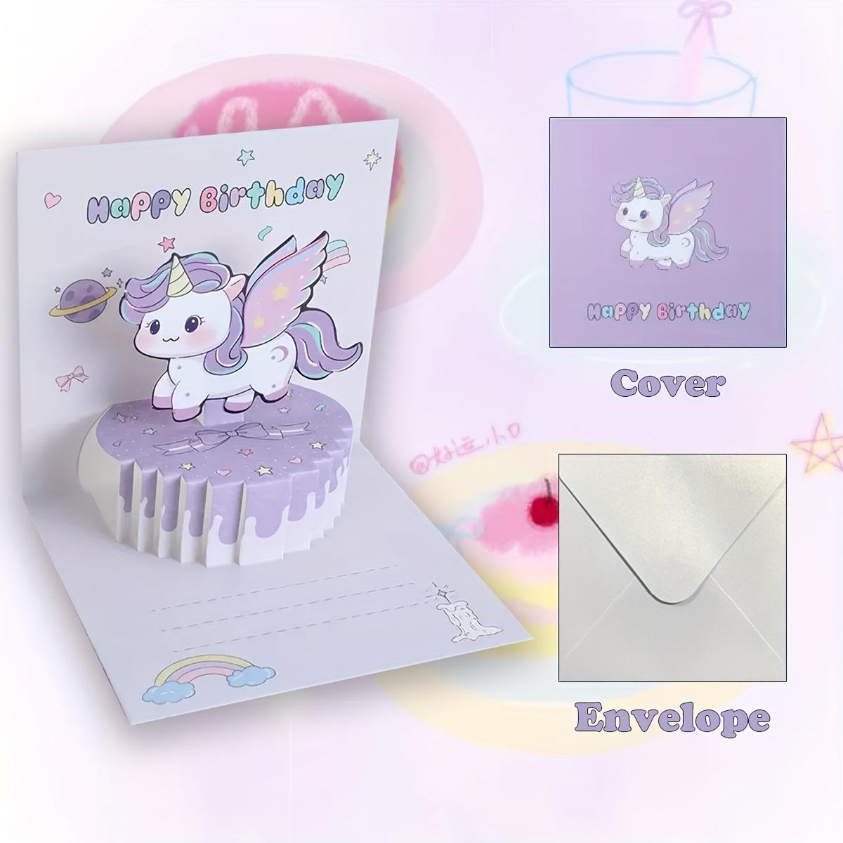 

Очаровательная объемная открытка на день рождения с тортом и кроликом - Восхитительный дизайн с кроликом и кексом, розовой глазурью, премиальная бумажная работа для малышей фиолетовый