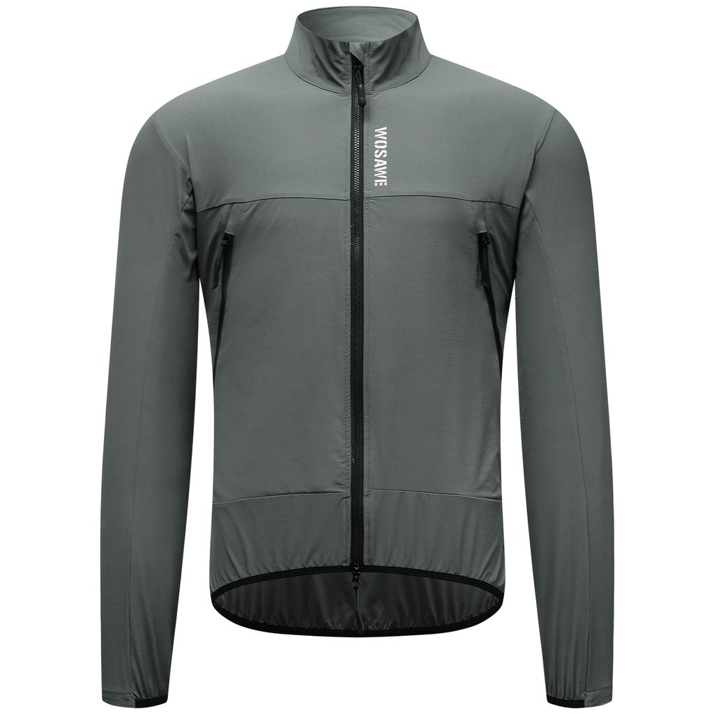 Wosawe Jaqueta Corta-vento Impermeável Respirável à Prova de Sol Refletiva para Ciclismo Esportivo de Estrada Montanha para Homens Mulheres