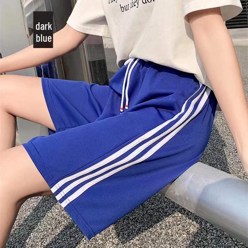 Casual Summer Thin High Waist Women's Wide Leg Sports Shorts - Korean Style Straight Leg Loose Fit