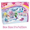 WOMA TOYS C0212A House Building Brick DIY Ice Hockey Snow House Building Block Bricks Set for Girl