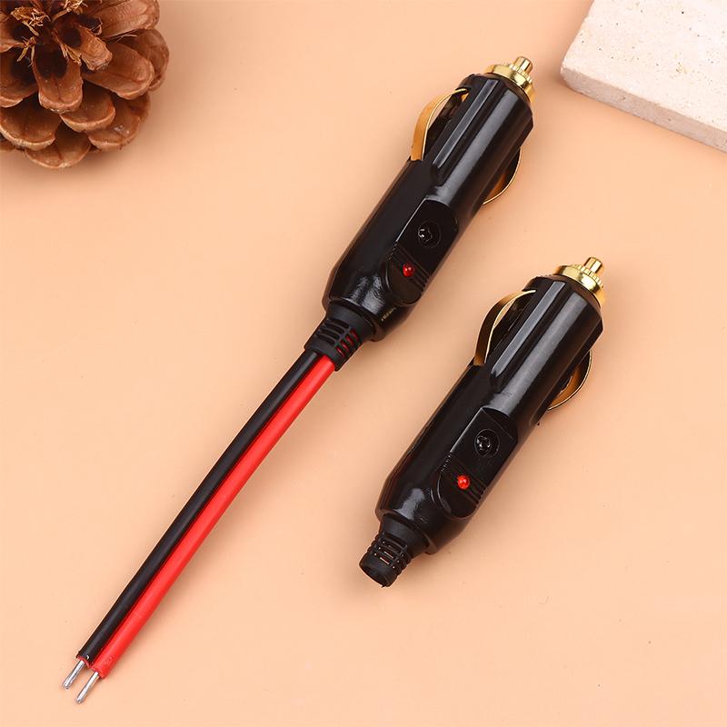 Auto 20A Male Car Cigarette Lighter Led Socket Plug Connector Adapter Sigaretten Aansteker Auto Copper Wire High-Power 12V 24V