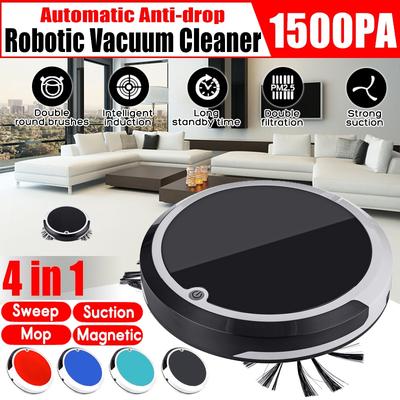 4in1 Rechargeable Smart Robot Vacuum Cleaner Suction Mop Auto Sweeper Edge Dry Wet Sweeping Dust Clean 110V-220V