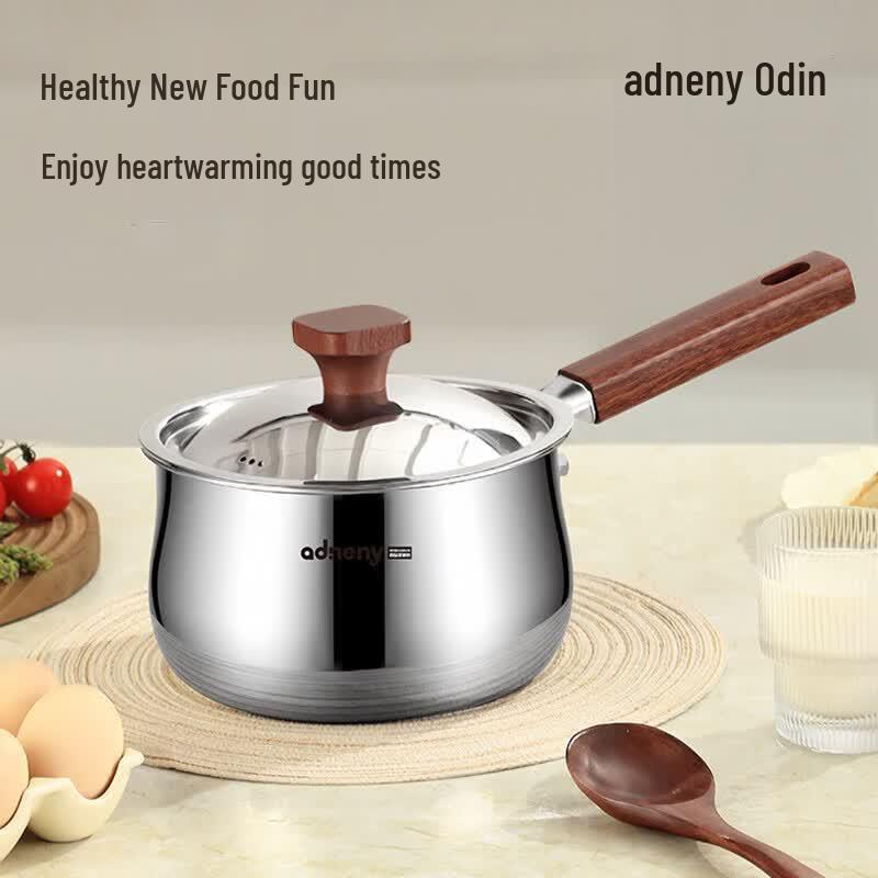 Adneny 20cm 304 Stainless Steel Milk Pot with Steamer