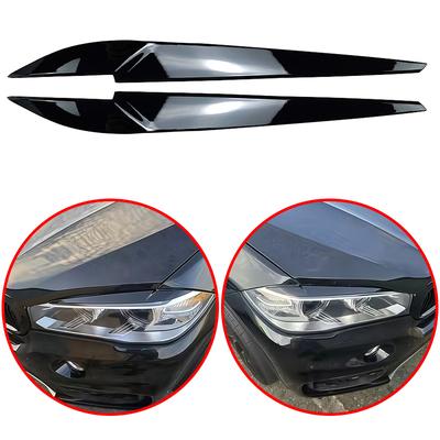 Pro BMW X5 X6 F15 F16 2014 2015 2016 2017 2018 Vysoce kvalitní ABS Nálepky na přední světlomety do obočí 3D Lesklá černá