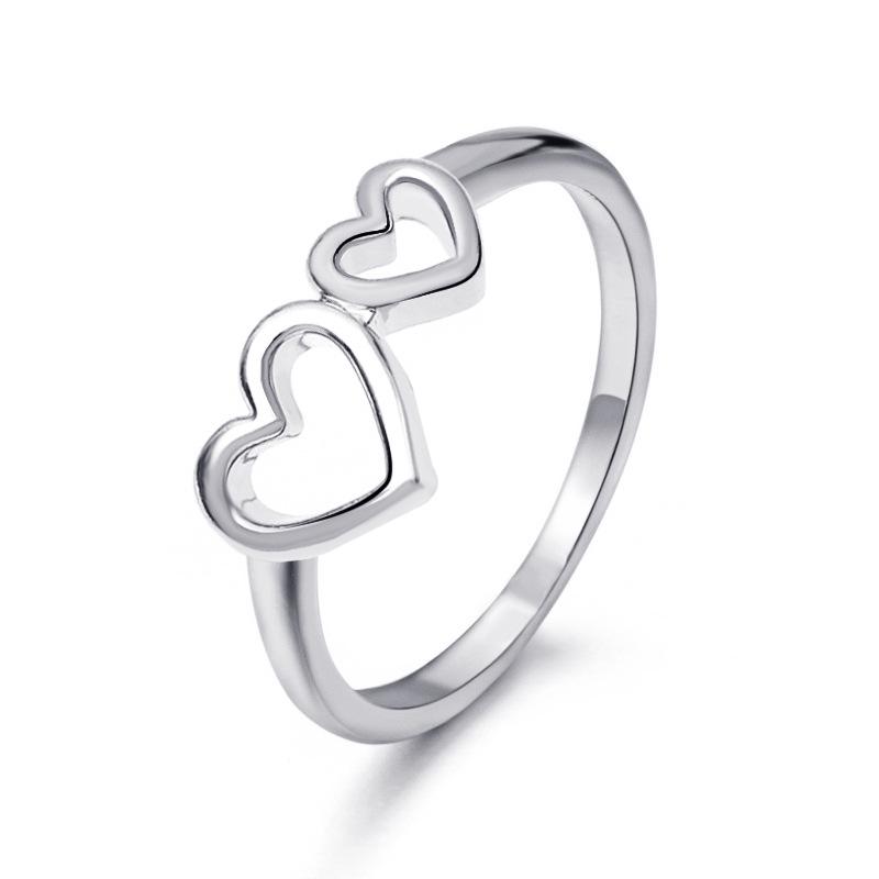 Trendy Diamond Butterfly Heart Open Ring - Unique Musical Note Design for Couples