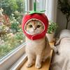 Soft Fit Tomato Shaped Dog Hat Simulated Vegetable Cat Head Cover Dog Headdress Cosplay Accessory