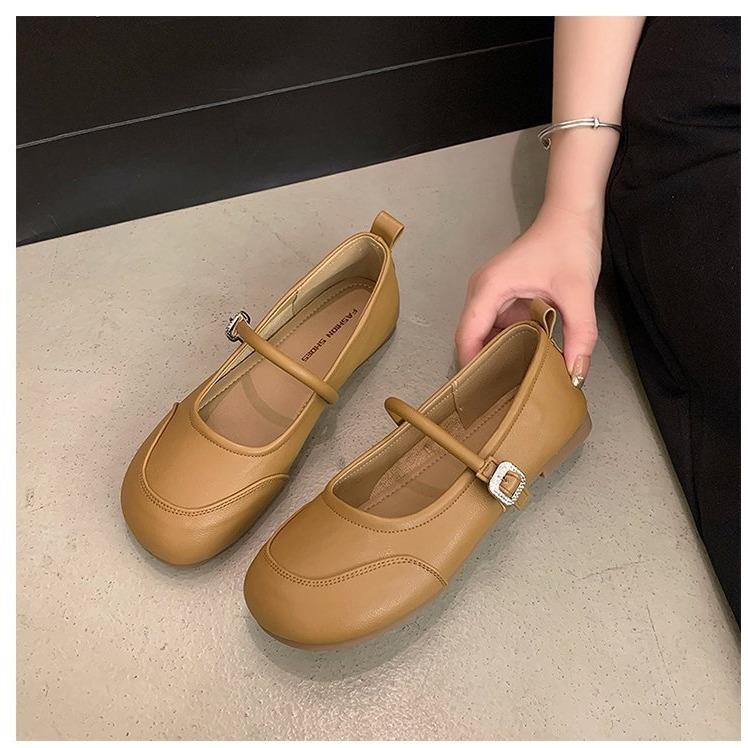 Autumn Wind Autumn Ladies Korean Shallow Mouth Silver Flat Single Shoes Female Gentle Mary Jane Shoes Female Shoes