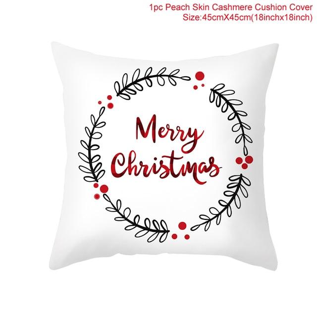 45cm Christmas Cushion Cover Navidad Merry Christmas Decorations For Home Xmas Noel Cristmas Ornaments New Year Gifts