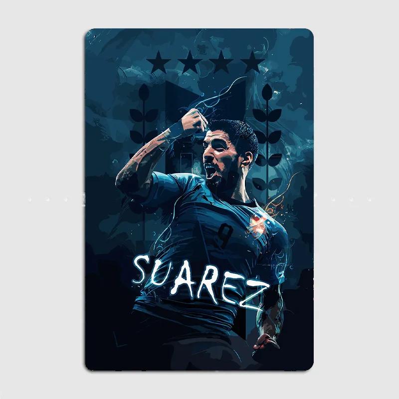 Luis Suarez Football Player Vintage Retro Metal Poster Sign Garage Club Custom Wall Decor Tin Room Decor Home Decor