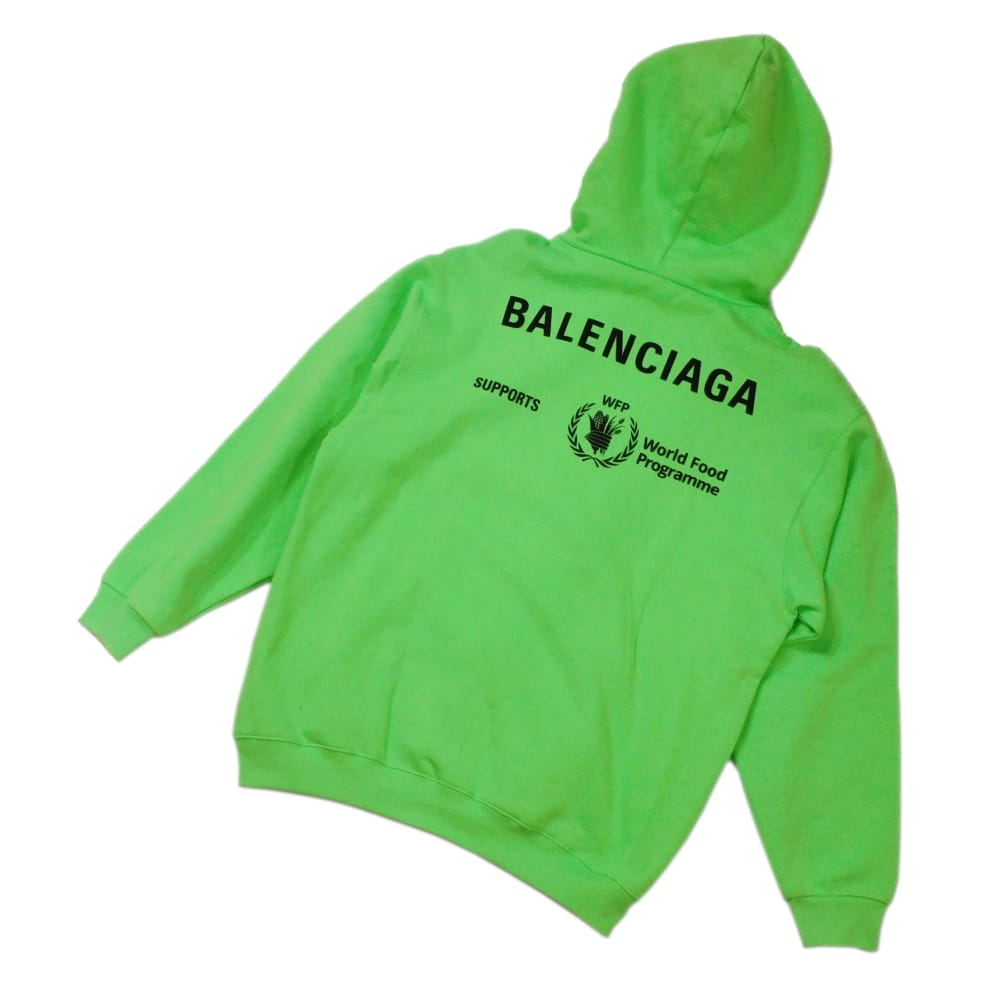 Used 11221 WFP logo print pullover hoodie, size 600583 TJVK4 4162 7846, XS, World Food Programme, Fleur Green, Men's