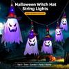 Halloween Witch Hat String Lights,Warm/Colored LED Lights Halloween Glowing Decoration for Yard Tree Garden Party Home Decor