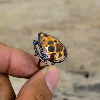 Bauxit Ring Galvanisierter Kupferring Verstellbare Ringe Bauxit Galvanisierter Schmuck Edelsteinring Handgefertigter Kupferschmuck Jahrestagsgeschenk