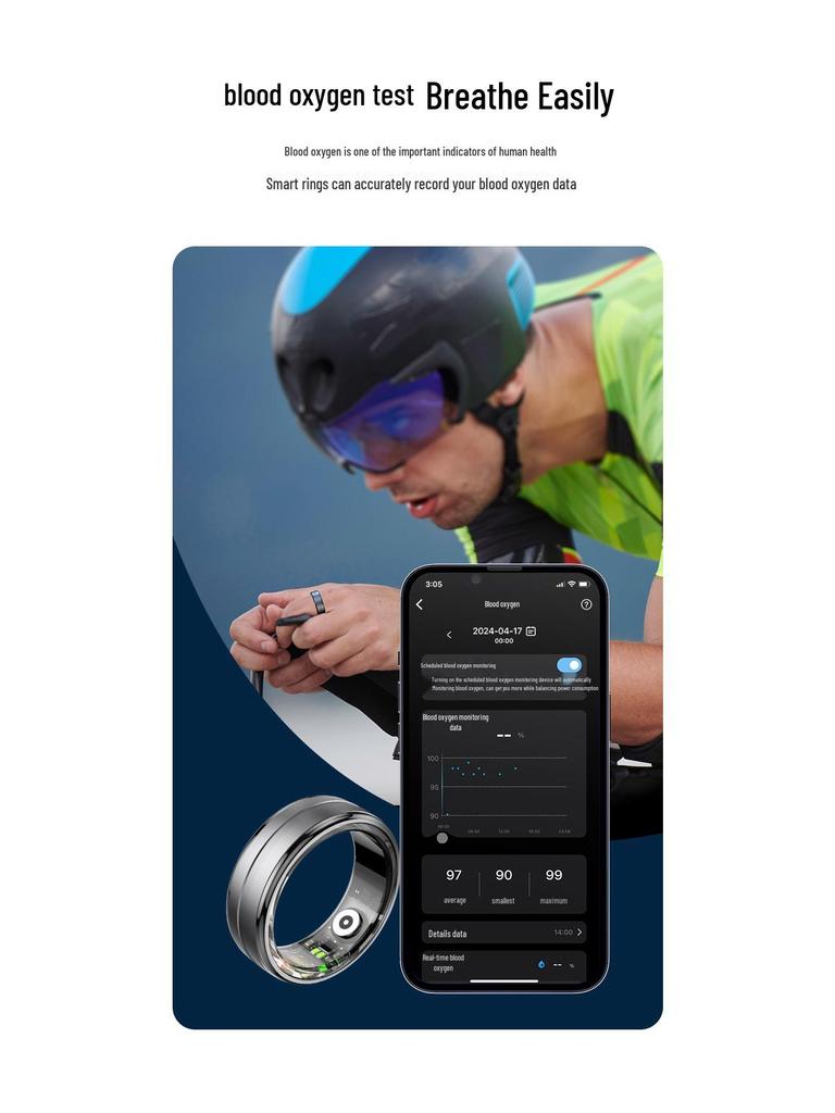 R06 Smartring: Herzfrequenz-, Blutsauerstoff-, Schlaf- und Trainingsmonitor, Wasserdichter Schrittzähler, Bluetooth-Fotografie