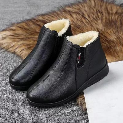 Pantofi Femei Vânduti la Cald Botine Albe cu Talpă Joasă pentru Mame Piele Moale Botine Glezne pentru Vârstnici Bumbac Confortabil Botine Scurte Femei