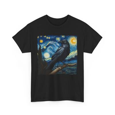Corvo Notte Stellata | T-shirt Pittura Impressionista | Ispirato a Notte Stellata