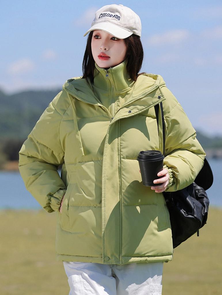 Fake Two-piece Stand Collar Hooded Warm Cotton Coat Winter Jacket