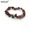 Natural Gemstone Chip Bracelet Amethyst Irregular Stone Beaded Stretch Bangle for Women