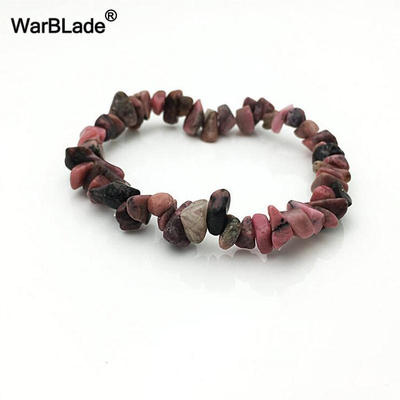 Natural Gemstone Chip Bracelet Amethyst Irregular Stone Beaded Stretch Bangle for Women