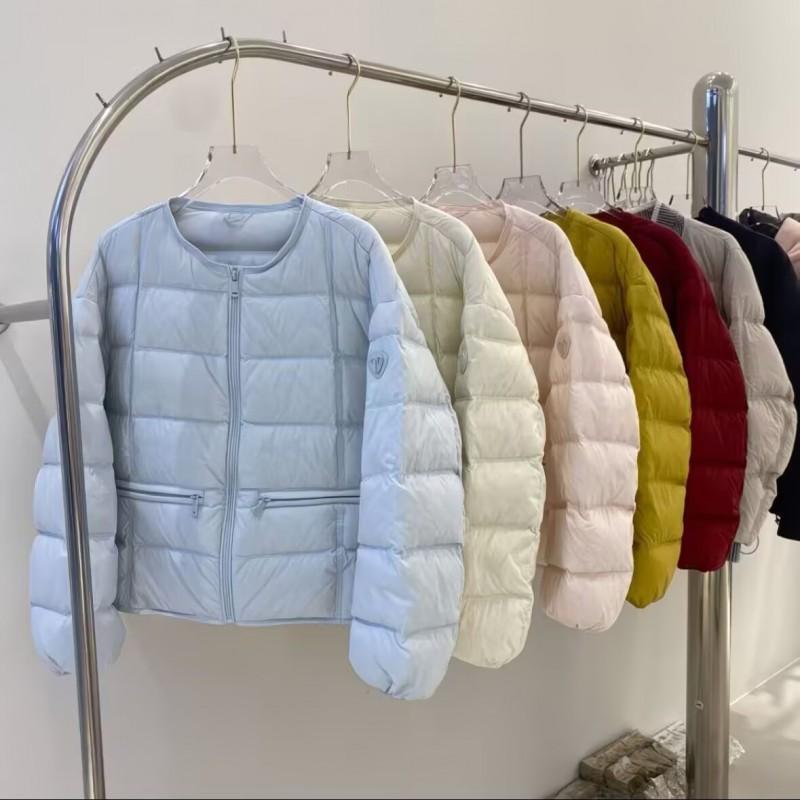 Womens Short Puffer Jacket 2026 Winter Loose Fit Round Neck Duck Down Coat Petite Plus Size