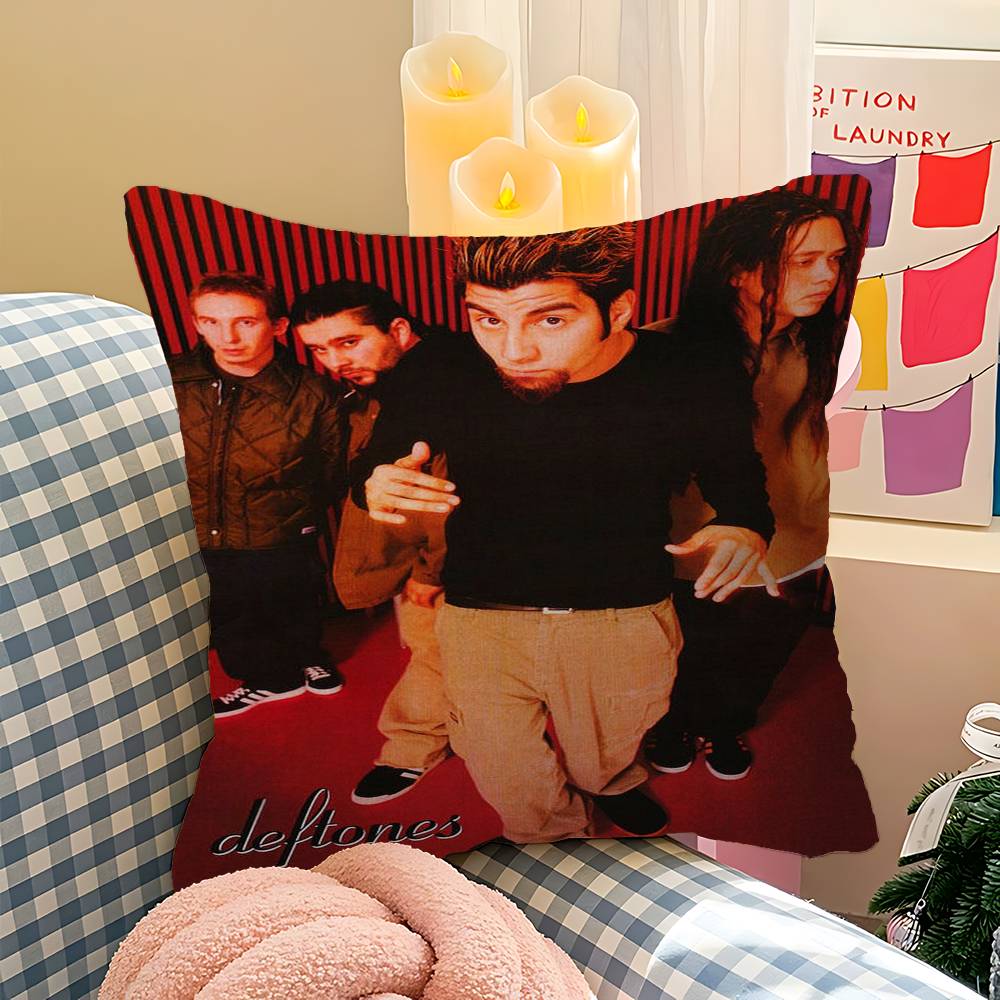 Classic Band D-Deftones Office Cushion Pillowcase Car Cushion Cover45X45CM Lumbar Pillowcase Sofa Pillowcover