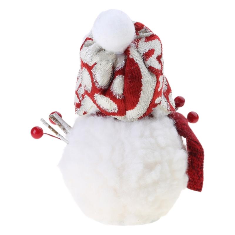 Cartoon Scarf and Hat Snowman Figurine Plush Toy Cartoon Festival Snowman Stuffed Dolls Winter Christmas Desktop Decors