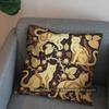2D Cute Cats On Branch Floral Pillow Cover Pattern Cushion Cover Suitable For Sofa Bedroom Car Pillow Cover
