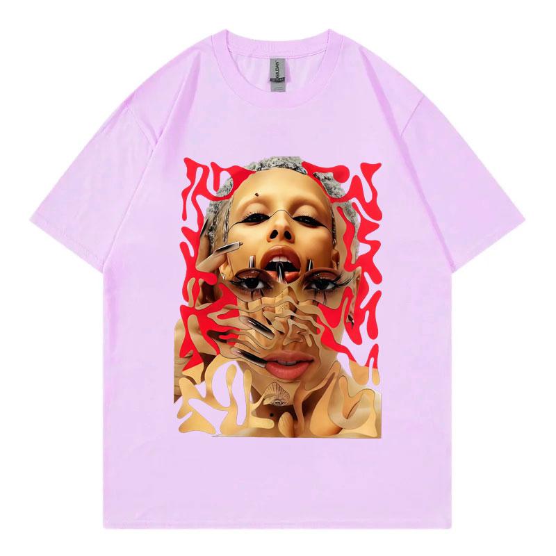 Singer Doja Cat Graphic T Shirts Men Women Clothing Fashion Aesthetic Short Sleeve Tshirt Summer Casual Loose Cotton Tshirts
