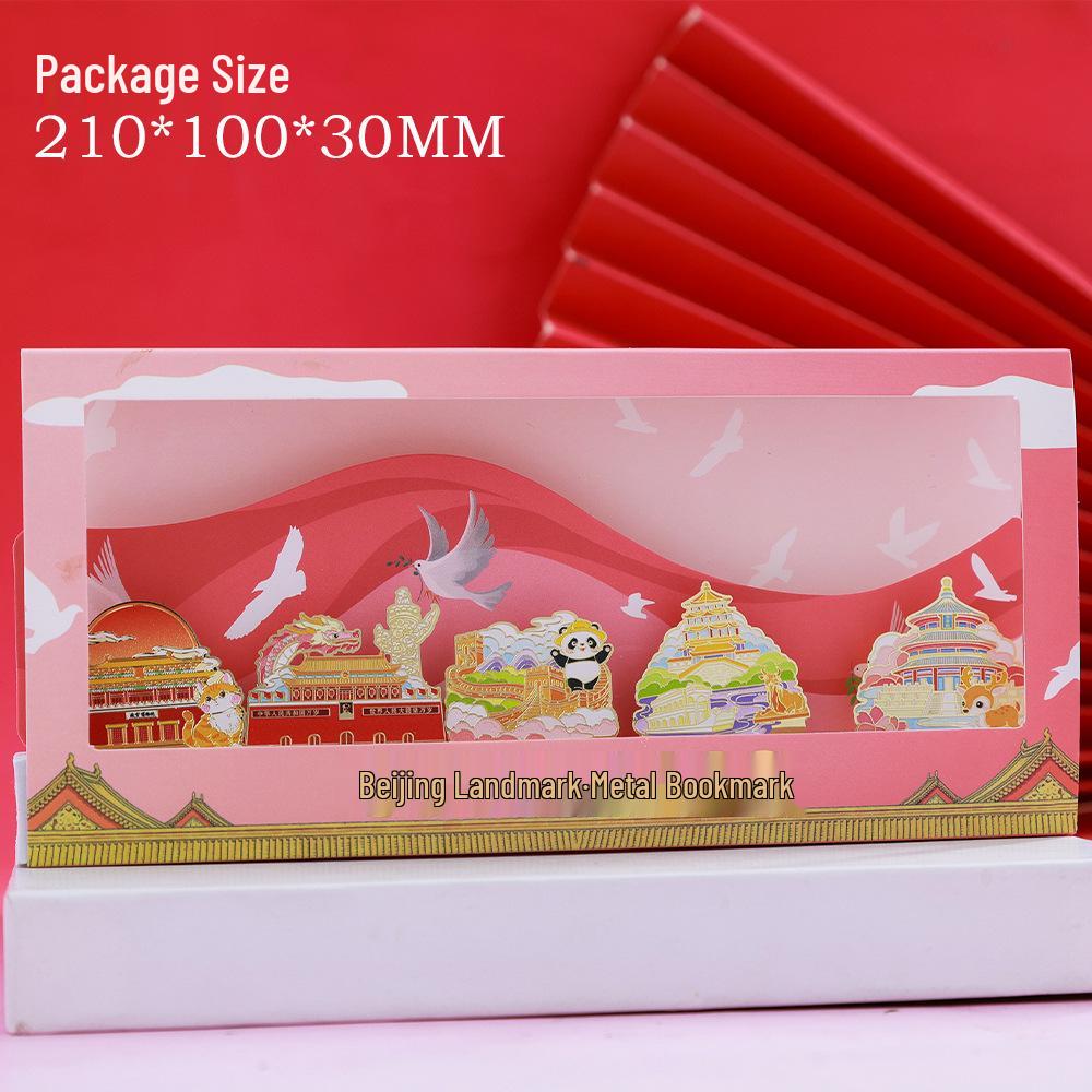 Beijing Landmark Metal Bookmark: Cute Cartoon City Souvenir