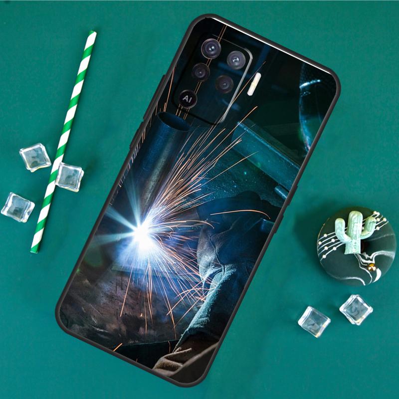 Welder Welding Hot Metal Worker Case For Oppo A17 A15 A40 A60 A80 A16 A76 A96 A18 A38 A58 A78 A98 A91 A57 A74 A94 A54S Cover