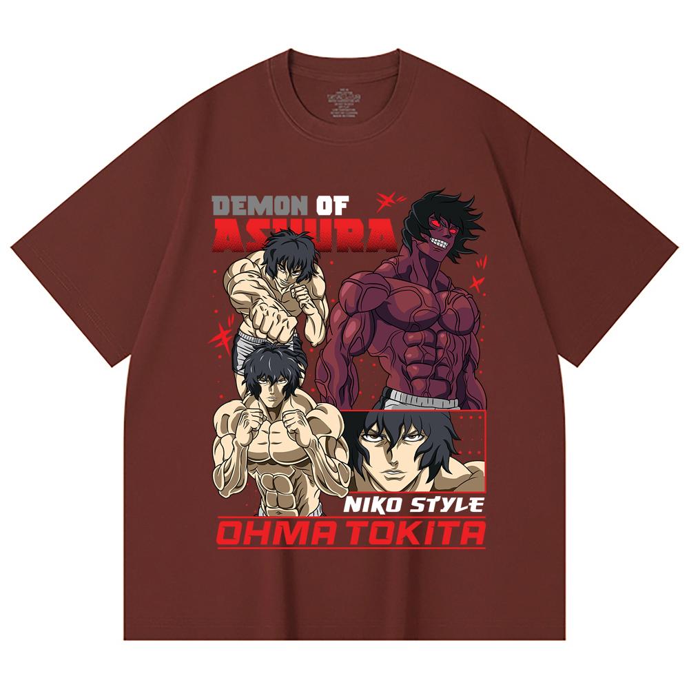 230 Gsm 100% Cotton Baki V5 Ohma Print Unisex Heavy Cotton T Shirt