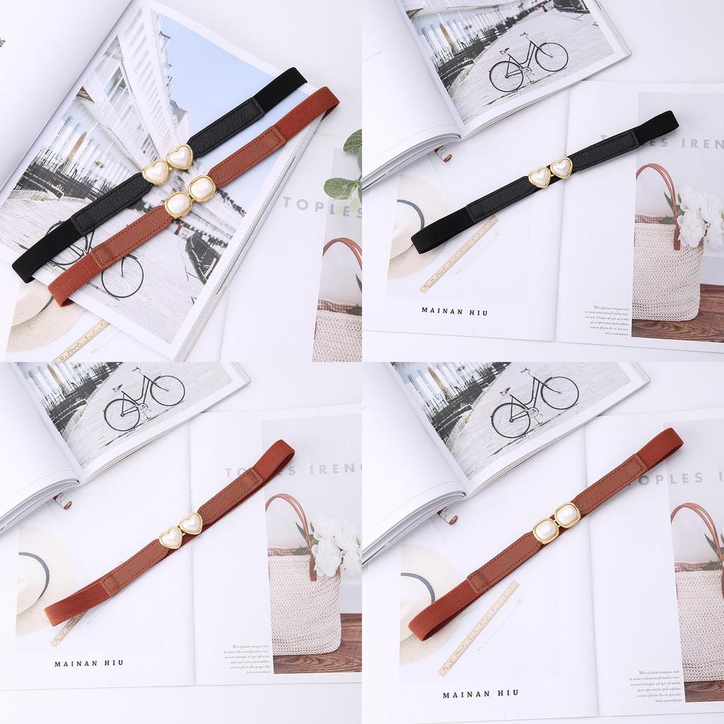 And Versatile Belt Slimming With Retro  Buckle Belt Decoration Dress