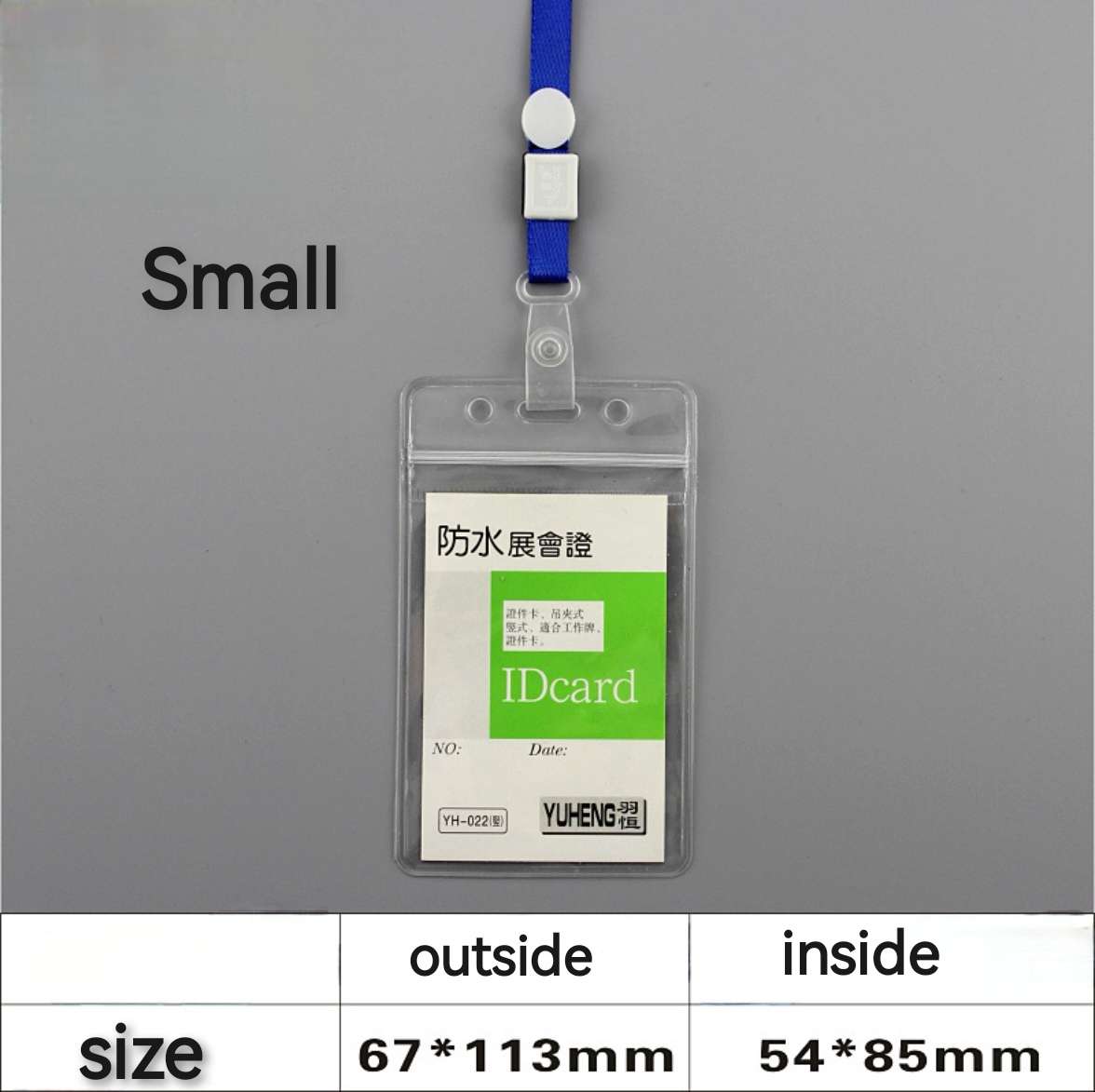 

Держатель для бейджа с ремешком ПВХ-оправа Водонепроницаемый держатель для удостоверения личности Прозрачный ободок Держатель для карты доступа Бирка с именем сотрудника Small vertical