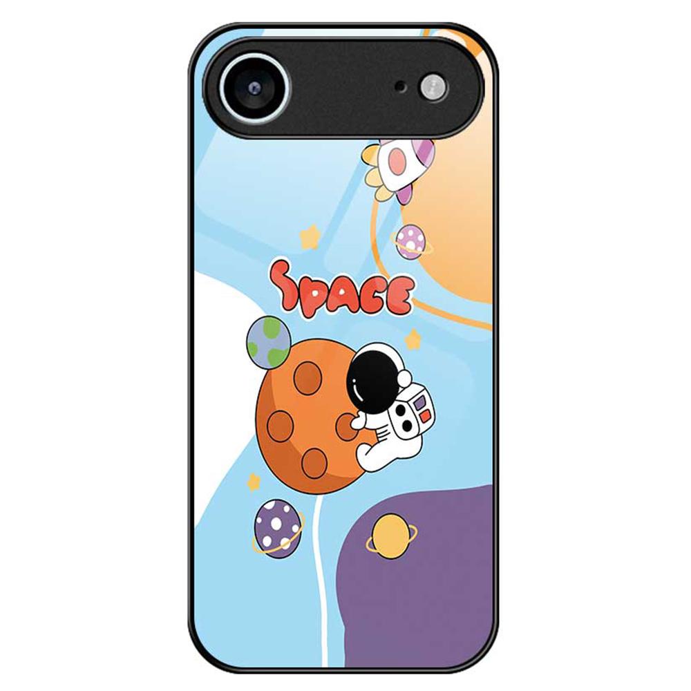 For iPhone 17 Air Case PC TPU Tempered Glass Pattern Printing Phone Back Cover