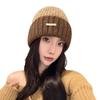 Women's Wool Hat with Autumn and Winter Versatile Big Head Wool Knitted Hat Showing Face Small Loose Thickened Warm Ear Protection Cold Hat