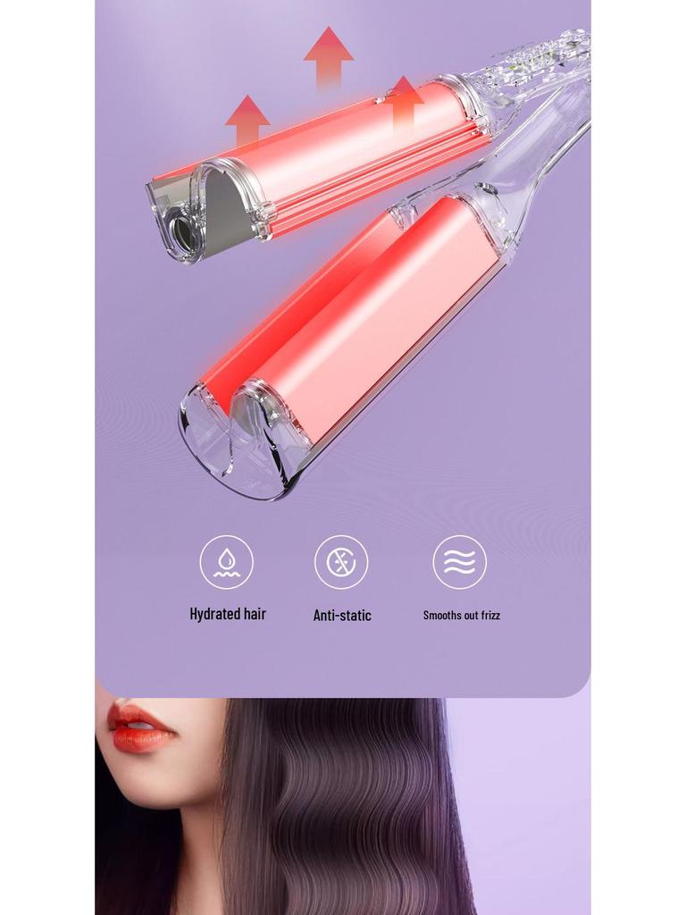 32mm Large Barrel Curling Iron with Deep V Wave Design for Safe and Effective Hair Styling