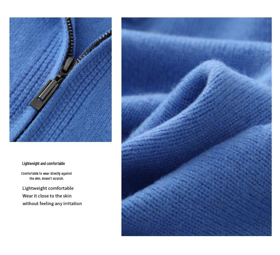 Men's 100% Australian Wool Hooded Cardigan - Heavyweight, Thick, Loose Casual Hoodie with Zipper