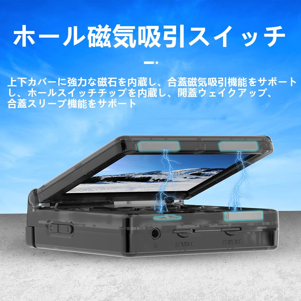 ANBERNIC RG35XXSP Flip Retro Handheld Game Console 3.5-inch IPS 64GB Black Transparent Parallel Import