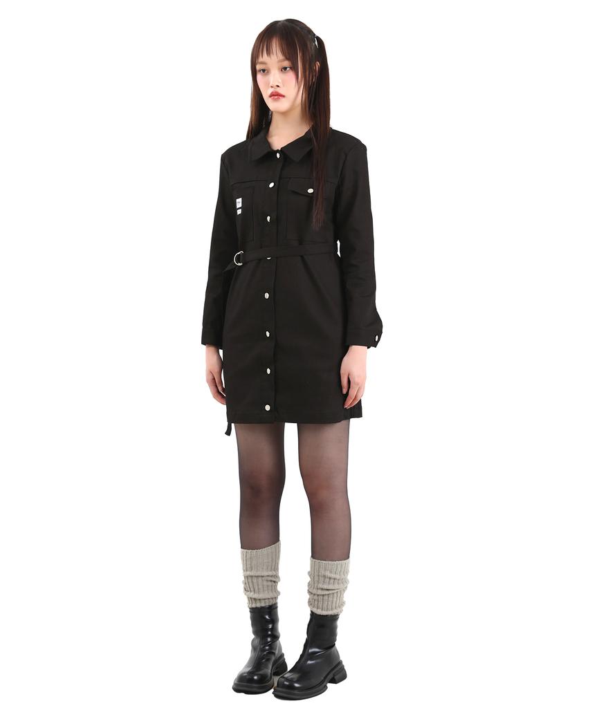 KATHARSIS Daily Cation Denim Mini Dress Brown Black S M