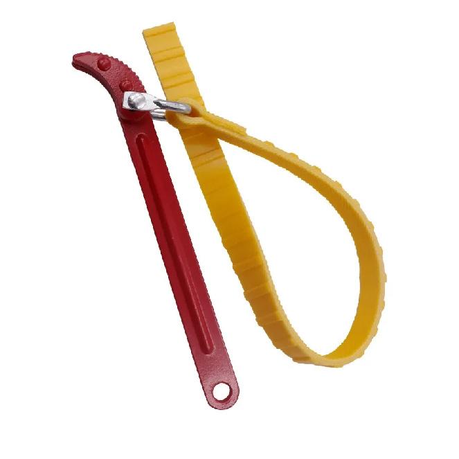 8/12 Inch Belt Wrench Oil Filter Puller Strap Spanner Chain Wrench Strap Opener, Adjustable Disassembly Tool 1Pcs