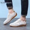 Red Dragonfly Men's Genuine Leather Retro German Trainers - 2026 Spring Collection, Wear-Resistant, Versatile, Casual Sneakers.