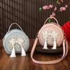 Chinese Style National Style Bag For Women  Versatile Niche Embroidered Messenger Bag Portable High-Capacity Round Bag