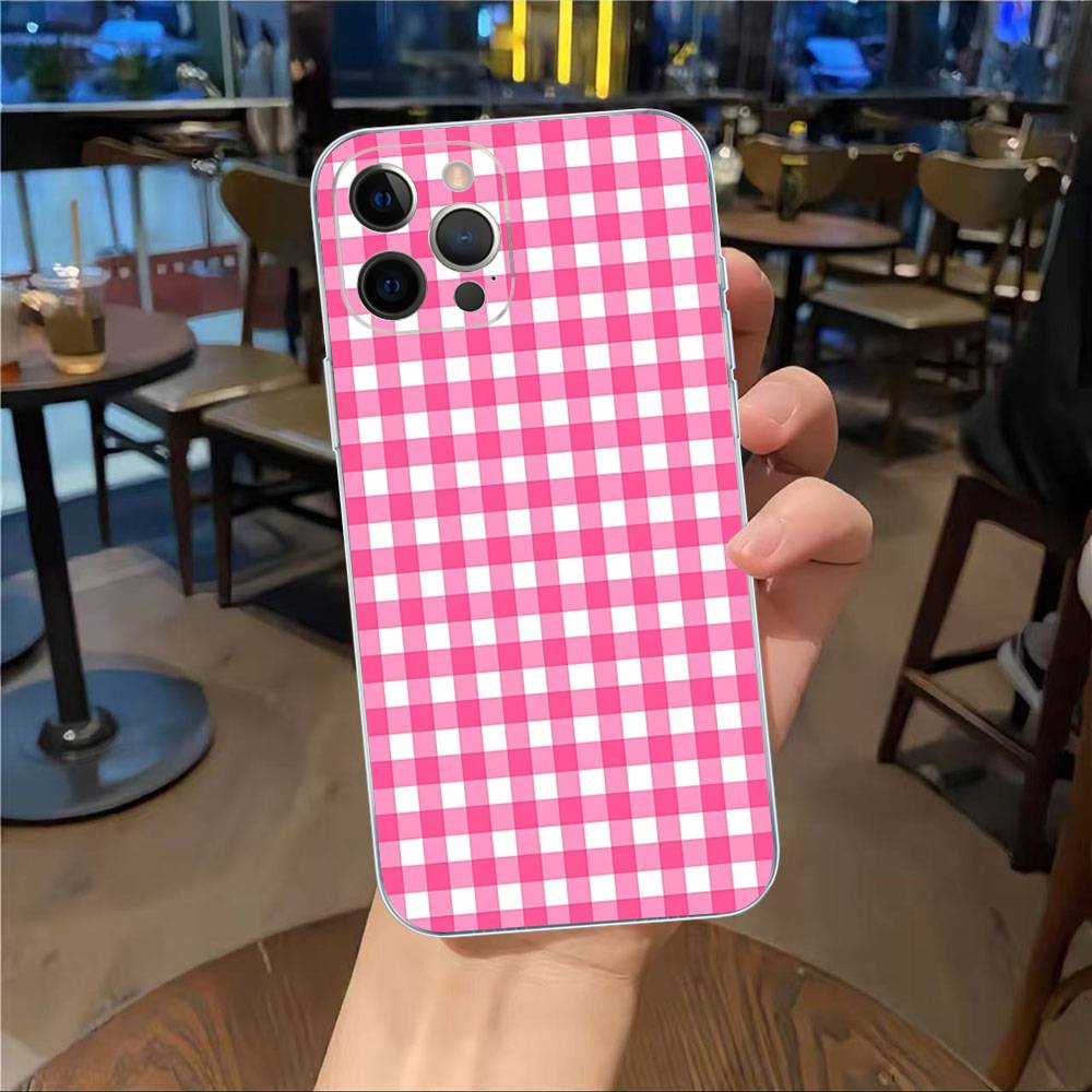 Simple Chic Lattice Pattern Fit For IPhone 16 15 Promax Phone Case IPhone 14 11 12 High End 13 Pro Silicone