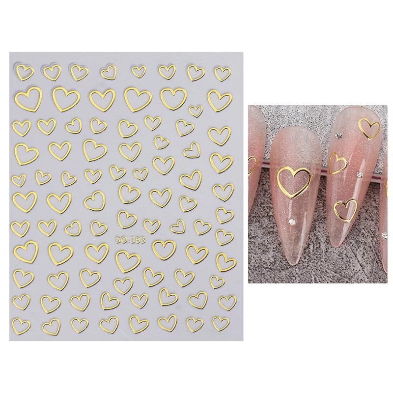 

Minimalist Love Heart Nail Art Sticker Simple Geometric Heart Nail Decal For Girls Diy Manicure Decoration Accessories
