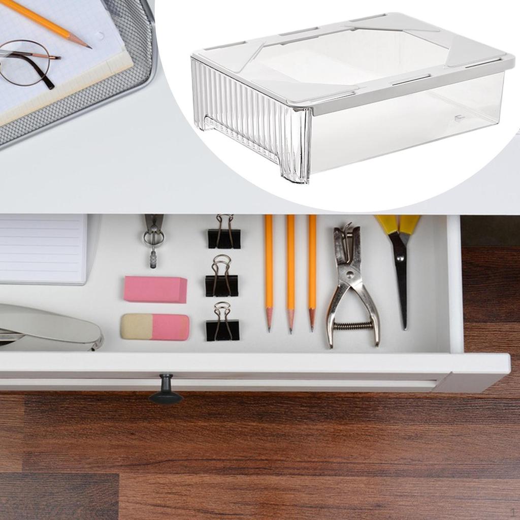 Under Desk Drawer Organizer No Drill Space Saving Tray Pull Out Table for Pencil