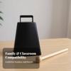 Cowbell with Mallet Rectangular Handle Hand Tapered Percussion Instrument