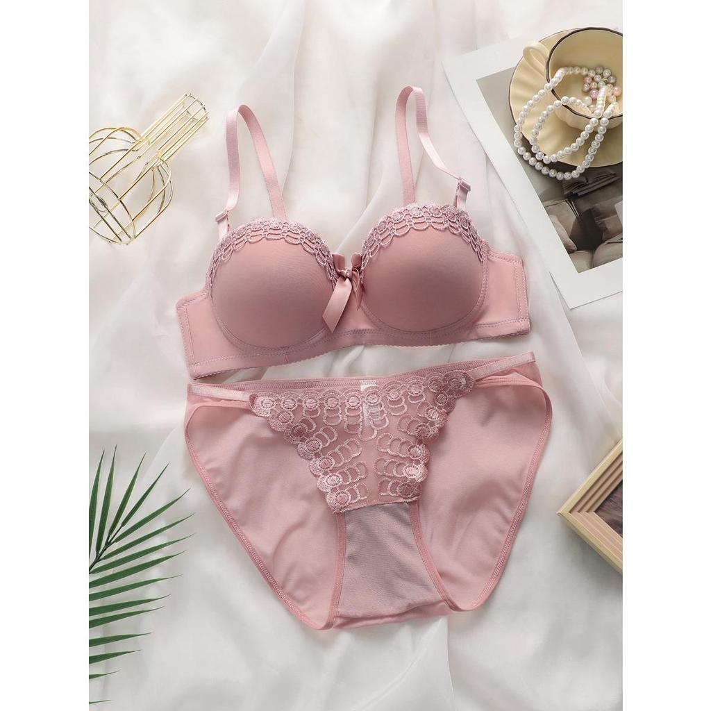 Girls' Underwear Set Embroidered Butterfly with Steel Rim Underwear, Anti Slip Fashion Women's Sexy Bra